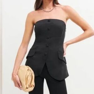 Reformation Black Button-Up Top